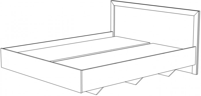 Кровать полутороспальная 140х200 "Эстель" - Дуб полярный/Сосна натуральная