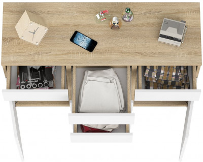 Мори Комод МК1200.4, цвет дуб сонома/белый, ШхГхВ 120,4х41х94 см.