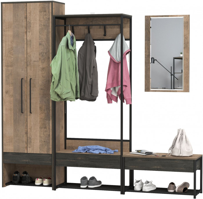 Трувор Прихожая 230, дуб гранж песочный/интра