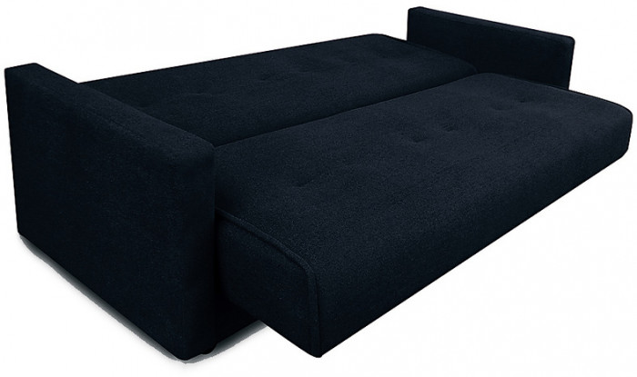 Раскладной диван-кровать, прямой, книжка, цвет черный, Милан 140