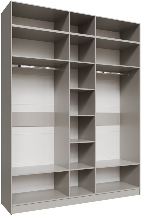 Шкаф 2,0 с антресолью и зеркалом Мадрид, Кашемир