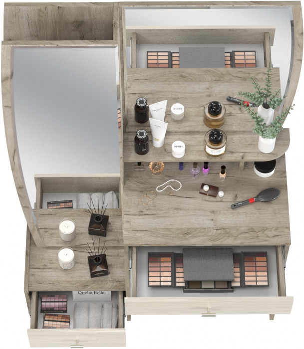 Трюмо 4-25102дкс/скан.д.б. Сицилия, цвет дуб крафт серый/скандинавское дерево белое, ШхГхВ 100,2х43,2х164,5 см., НЕ универсальная сборка