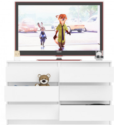 Мори Комод МК1200.6, цвет белый, ШхГхВ 120,4х41х73 см.