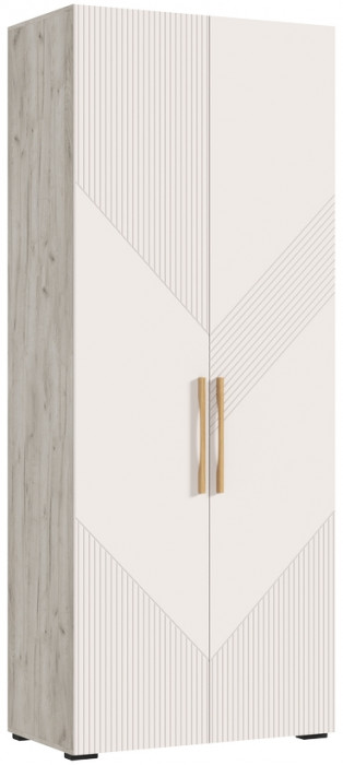 Шкаф 2-х створчатый 900 Ирис, Крафт серый/Кашемир