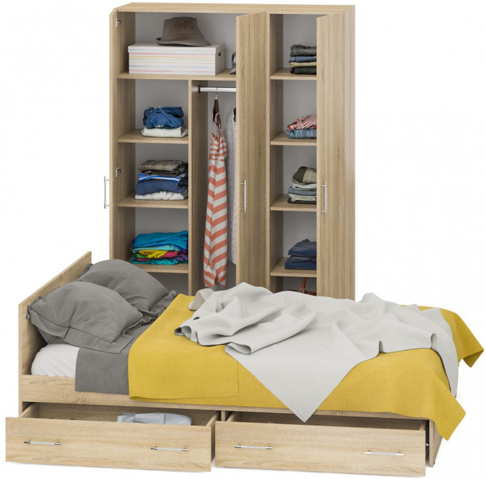 Спальня Стандарт 1-1400Я, дуб сонома