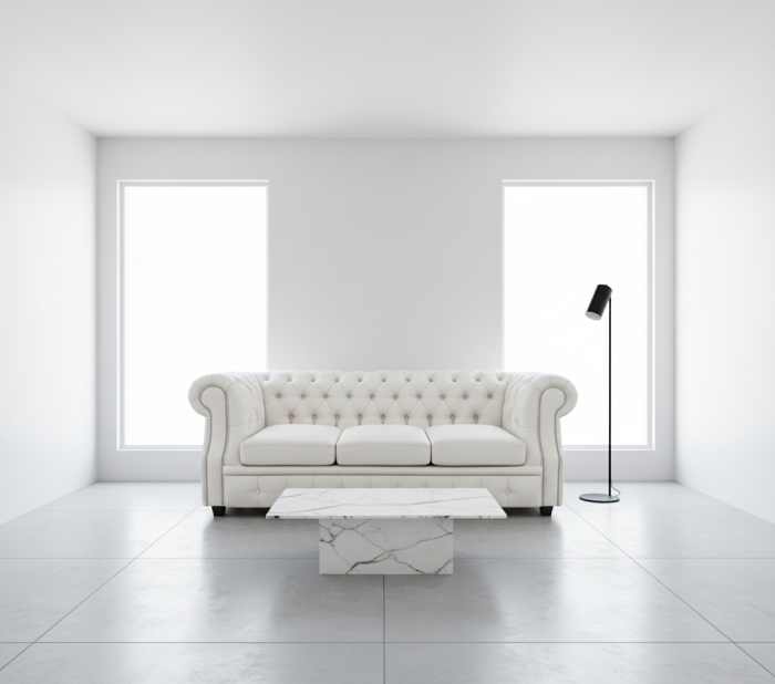 Диван Честер ЛОФТ 3-х местный, белый