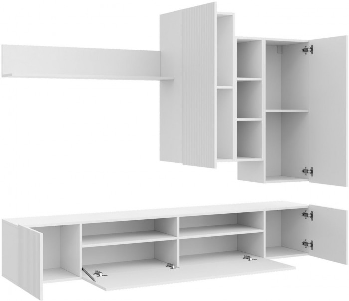 Гостиная Сканди белый/белый глянец (Белый / Белый глянец)