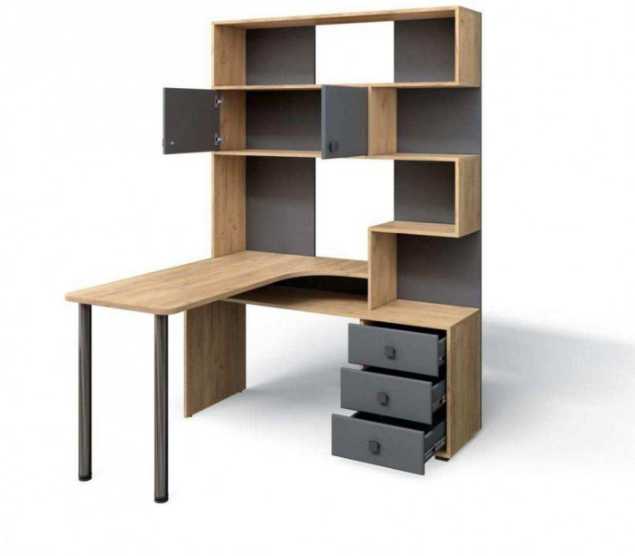 Стол Компьютерный СК-10 ЛЕВЫЙ Дуб крафт/Графит