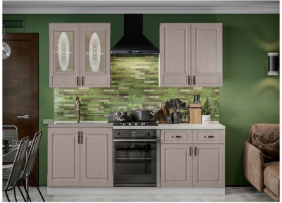 Кухня МДФ Констанция 1600/900 компоновка №1 (Трюфель, Белый)