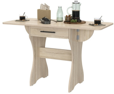 Стол обеденный раскладной с ящиком 6-02.120ТМдубсон, цвет дуб сонома, ШхГхВ 120х57х75 см., 60х57х75 см. сложенный