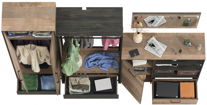 Трувор Прихожая 234, дуб гранж песочный/интра