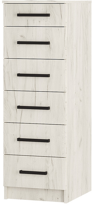 Комод высокий Фиеста, Дуб крафт белый