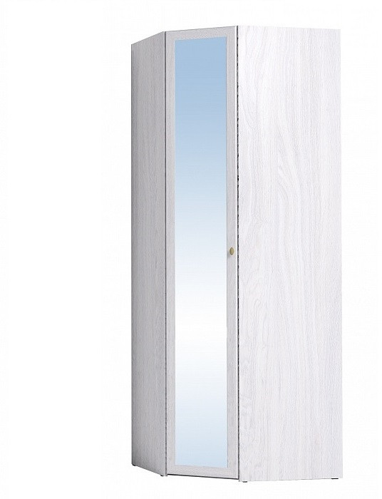 Шкаф угловой с зеркалом Sherlock 63, ясень светлый