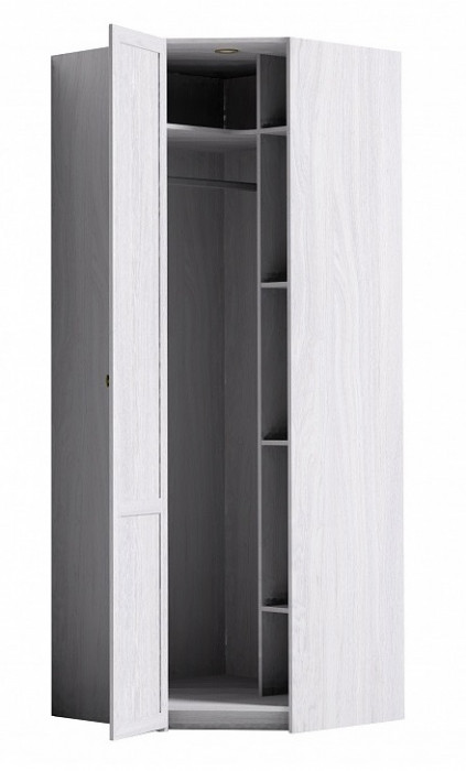 Шкаф угловой с зеркалом Sherlock 63, ясень светлый