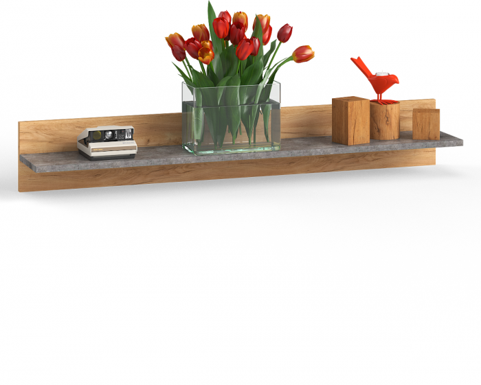 КР100 ??? Арчи Полка 10.110, цвет дуб крафт золотой/камень тёмный, ШхГхВ 130х21,6х20 см.