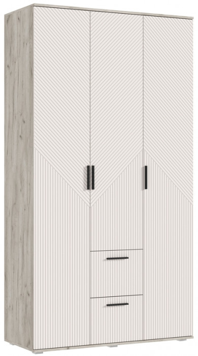Сильвия Шкаф 3-х створчатый 1200, Крафт серый/Кашемир