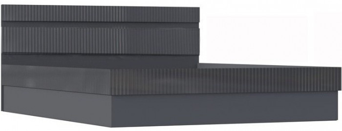 Оливия Кровать 1,6м с ПМ (Графит, Графит Софт)