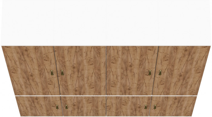 Лидер-8 Пенал МД 22Б 4 шт., белый шагрень/крафт золото