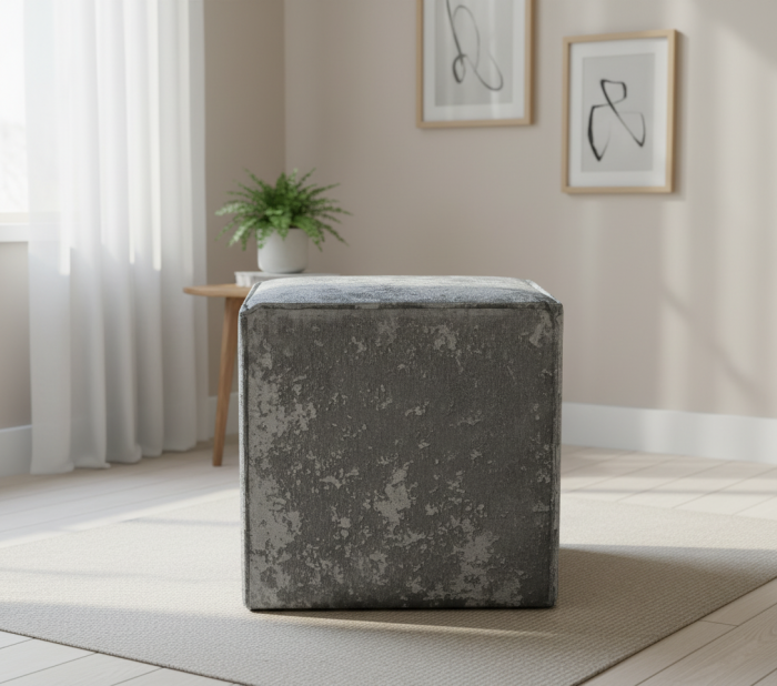 Пуф Лофт №1 40х40х46, плюш серый