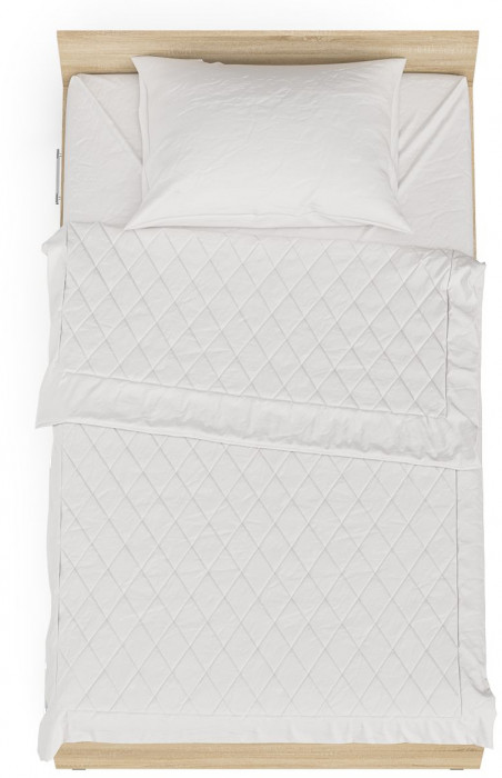 Мори Кровать с ящиками 1200, дуб сонома/белый