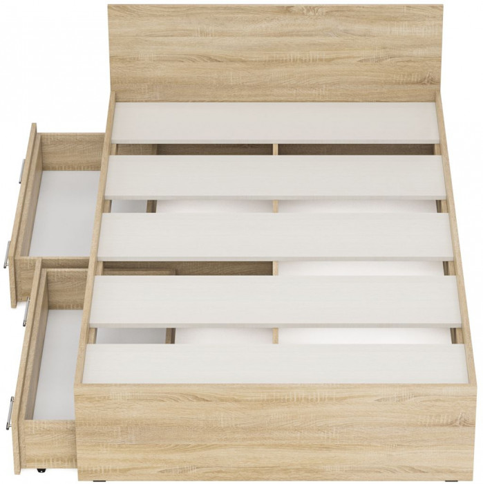 Стандарт Кровать с ящиками 1200, дуб сонома