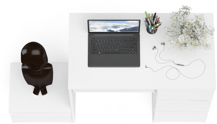 Мори компьютерный стол МС-6 правый + Тумба ТМП400.1, белый