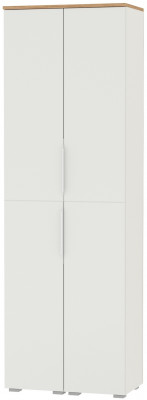 Октава 13.228 Шкаф-пенал + 13.228 Шкаф-пенал, цвет белый шагрень/дуб крафт золотой/фасады МДФ белый шагрень, ШхГхВ 64,4х35,3х197,6 см.