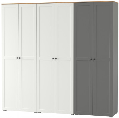 Остин 13.224 Шкаф 3 шт., цвет белый шагрень/серый графит/дуб крафт золотой, ШхГхВ 240х54,3х229,6 см., универсальная сборка