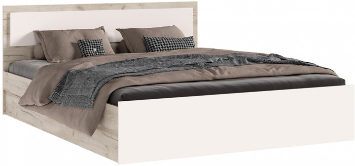 Кровать 1,6м с настилом ЛДСП Мартина, Дуб крафт серый/Кашемир