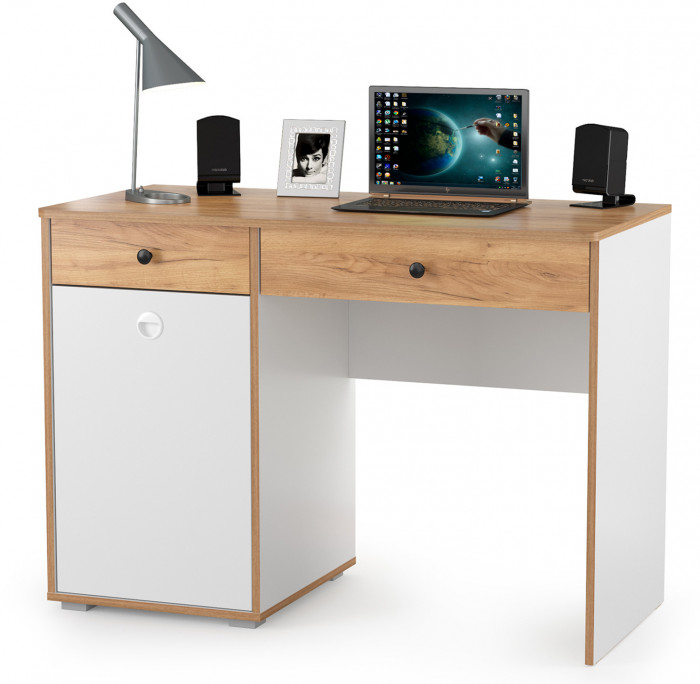 Вуди Компоновка № 38, цвет белый премиум/дуб крафт золотой/саванна латте, сп. м. 900х2000 мм., б/м, основание есть, матрас высотой до 200 мм.