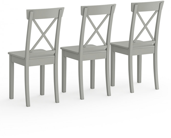 Три стула Мебель--24 Гольф-14 разборных, цвет серый, деревянное сиденье серое, ШхГхВ 41х42х95 см., от пола до верха сиденья 47 см.