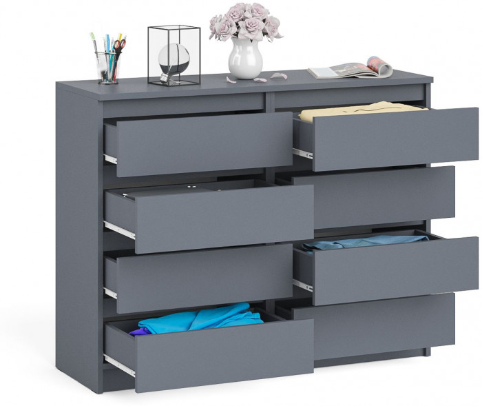 Мори Комод МК1200.8, цвет графит, ШхГхВ 120,4х41х94 см.