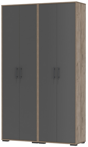 Два шкафа для одежды Домино 2-3430дкт/граф цвет дуб крафт табачный/графит, ШхГхВ 120х36х202 см.