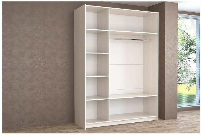 Шкаф-купе Иннэс-5 1600 Ф1/Ф2, Бодега белая