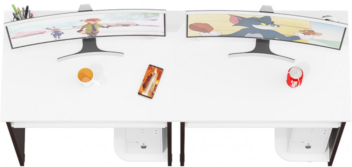 Два стола компьютерных С-МД-СК11-1, венге/белый шагрень