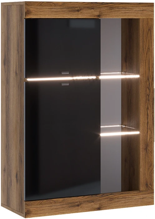 Прага Модульная Гостиная, вариант №2, Дуб Делано/Черный глянец