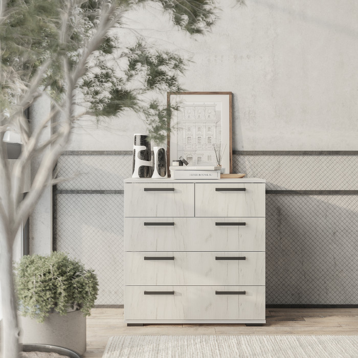 Комод "Стандарт №5" НЕВ (800х828х460) дуб крафт белый