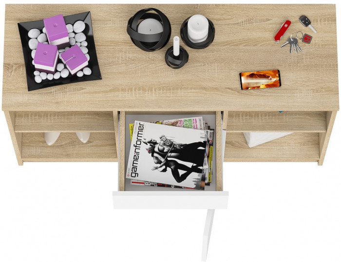 Мори Тумба ТВ МТВ1204.1, дуб сонома/белый