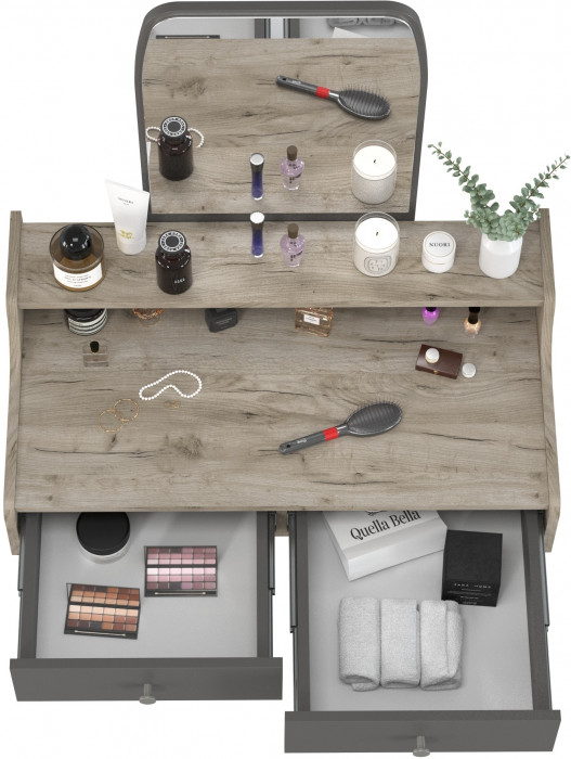 Трюмо 4-25916дкс/граф, дуб крафт серый/графит