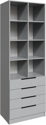 Стеллаж Мадрид (0,8) с 4 ящ., Камень серый