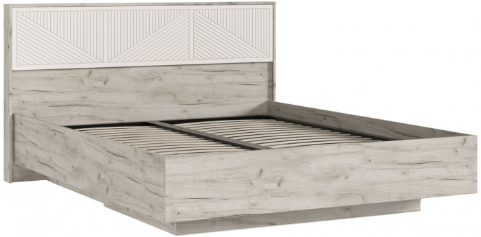 Сильвия Кровать парящая 1,6м (ортопед металл) с подсветкой, Крафт серый/Кашемир