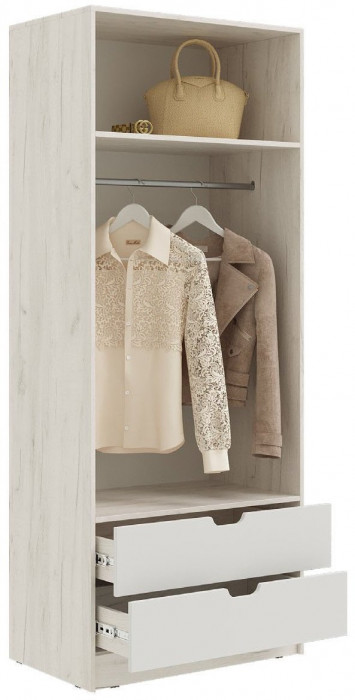 Юниор-4 Шкаф (800) (Шарли мокко, Крафт белый)