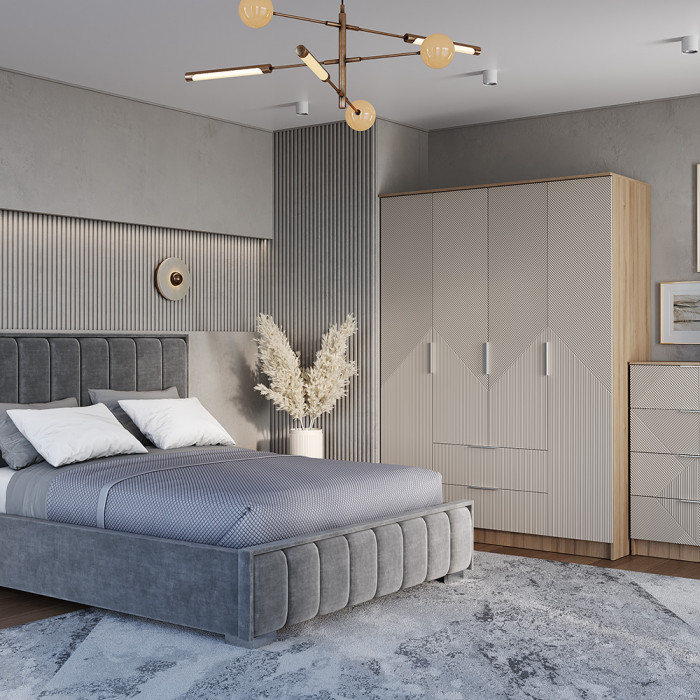 "Эмилия" ШК-11 шкаф 4-х створчатый Дуб смоки/Айриш (МФ03)