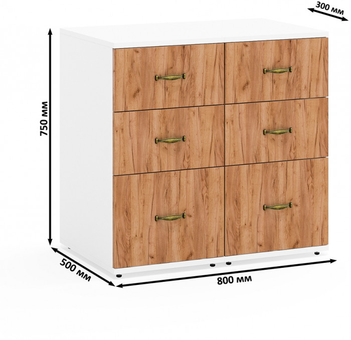 Лидер-8 Тумба МД 3.16 2 шт., цвет белый шагрень/крафт золото, ШхГхВ 80х50х75 см., универсальная сборка