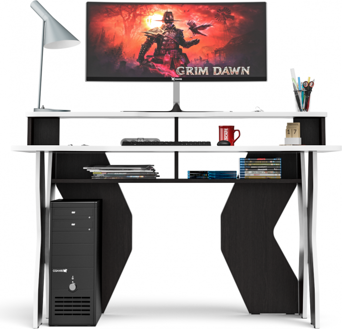 Надстройка для стола компьютерного С-МД-СК5-1400, цвет венге/кромка белая, ШхГхВ 140х30х17,8(15,6) см.