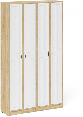 Прихожая П-6 Пенал 4 штуки, цвет дуб сонома/фасады МДФ белое дерево фрезеровка прованс, ШхГхВ 60х35х210 см., универсальная сборка