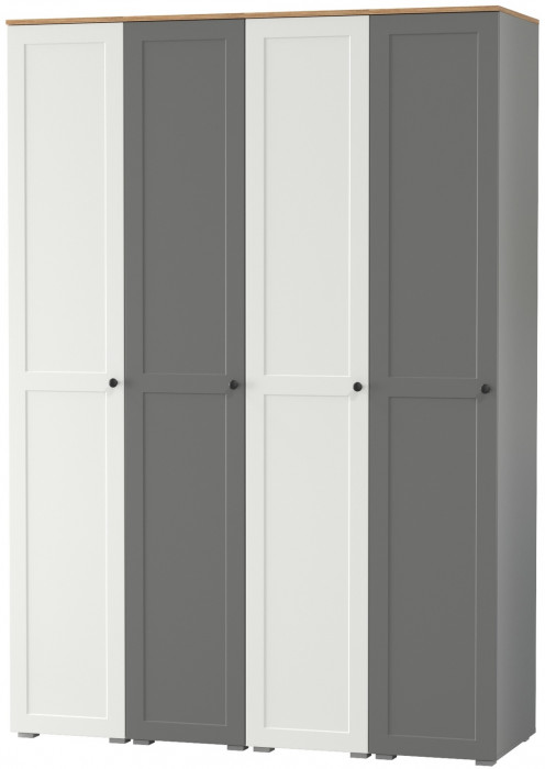 Остин 13.225 Шкаф-пенал 4 шт., белый шагрень/серый графит/дуб крафт золотой