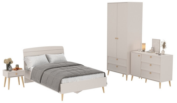 Афина Спальня 23-1200, цвет кашемир серый, сп.м. 1200х2000 мм., б/м, основание есть - фанера