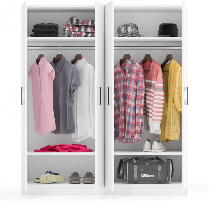 Два Шкафа С-МД-СК9Ш к компьютерному столу С-МД-СК9, цвет белый шагрень, ШхГхВ 140х45х160 см.