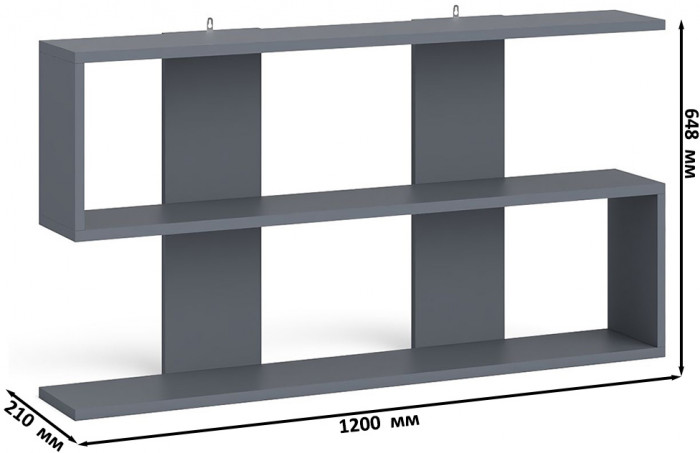 Мори Стол письменный МСП1200.1 + Комод МК800.4 + Полка 1200, цвет графит, ШхГхВ 200,8х50х209,6 см., универсальная сборка